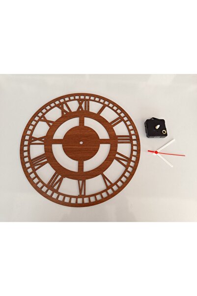 Makrome Mdf Saat Roma Rakamlı Cevizrenk