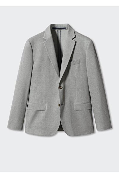 MANGO Man Dar kesimli mini dokuma blazer ceket