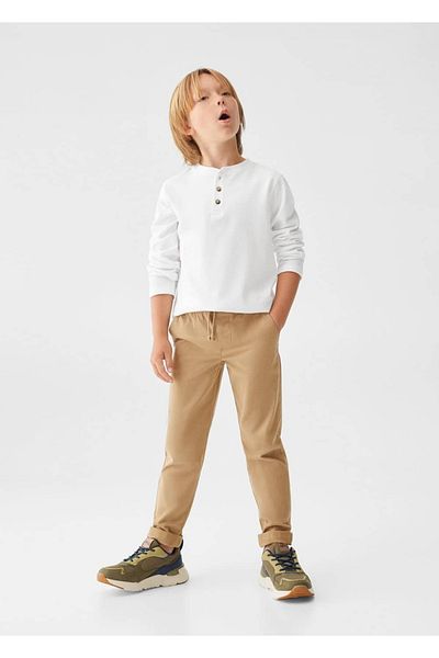 MANGO Kids Μακρυμάνικο μπλουζάκι με κουμπί