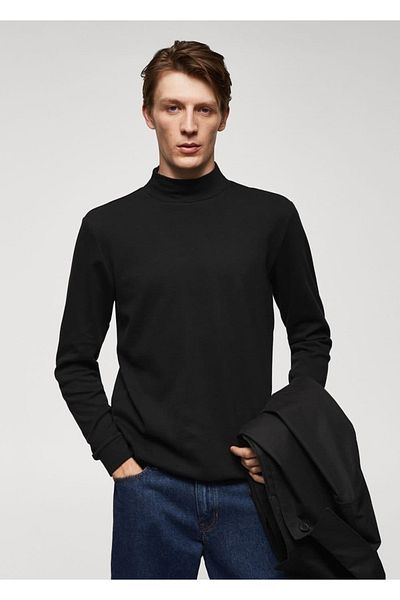 MANGO Man Tričko Perkins Collar s dlouhým rukávem