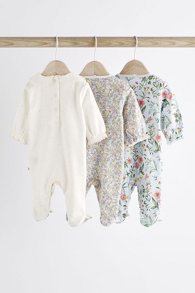 Next Baby 100% Cotton White Duck Patterned 3-Piece Overalls Set
