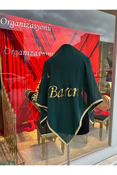TAN EVENT İsimli Damat Örtüsü Gold Şeritli,Baskılı Damat Örtüsü