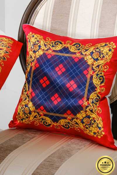 Finezza Κάλυμμα μαξιλαριού Belize με τύπωμα από σατέν ύφασμα κόκκινο με μαύρο...