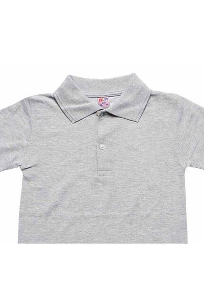 Alme Gray Short Sleeve Straight Collar 6-16 Years Old Child School Lakos T-Shirt T-shirt - 80238-grey