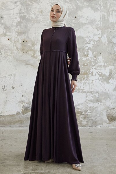 InStyle Guipure Medina Silk Ferace - Plum