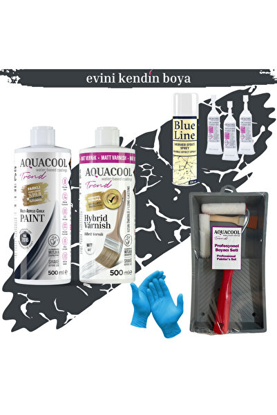 Aquacool Trend Mac Su Bazlı Fayans Boyama Seti Ral 7016 Antrasit Gri, Mat Vernik
