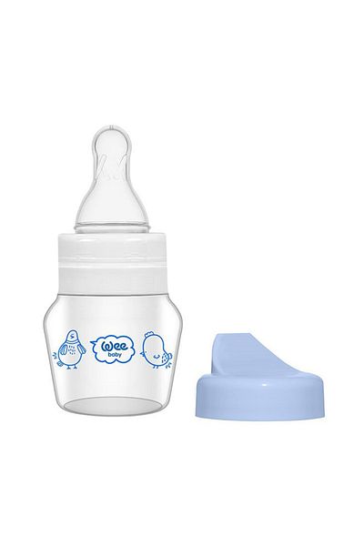 Wee Baby 792 زجاجة أطفال زجاجية صغيرة 30 مل لون أزرق