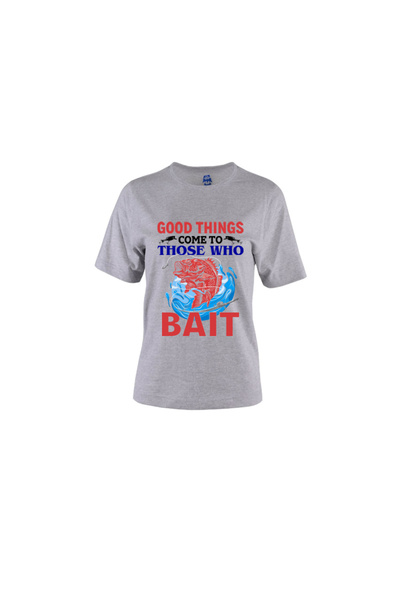 HediyeMania Μπλουζάκι Uğurlu Fisherman Γκρι γυναικείο μπλουζάκι με τύπωμα με ...