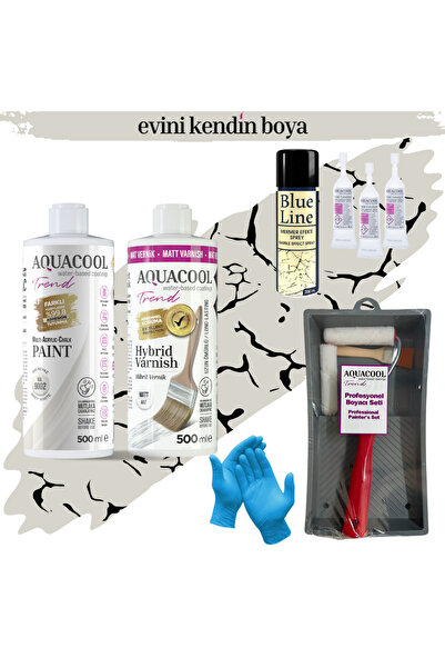 Aquacool Trend Mac Su Bazlı Fayans Boyama Seti Ral 9002 Gri Beyaz, Mat Vernik