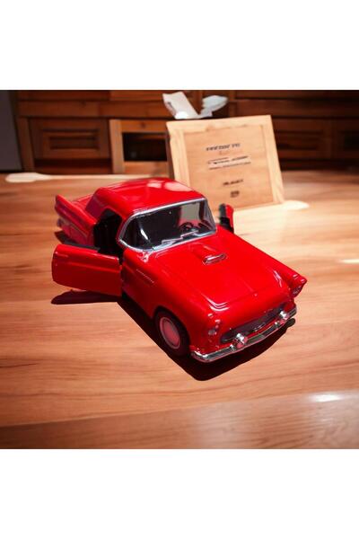 Nostaljik Lezzetler Nostalgic 1955 Ford Metal Pull Drop Car Red Doors Open (1...