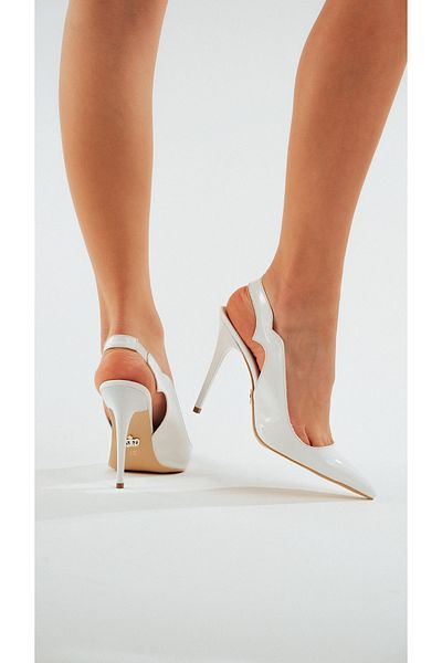 AYAKKABI PRENSİ Stiletto din piele albă
