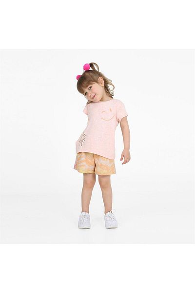 LUESS Girl's Sequin Detailed Batik Bottom Top Set