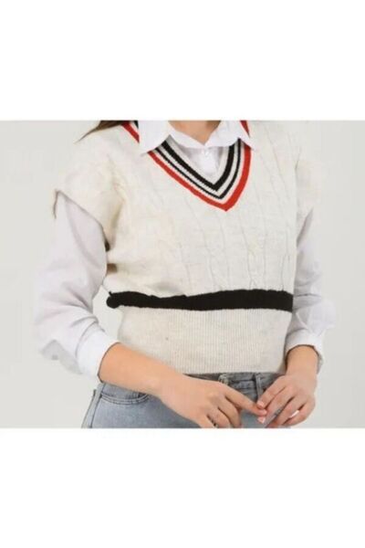 GİZZA Women's Striped Braided Sweater