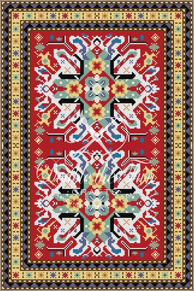 Rugs Modern Halı Red Traditional Geometric Woven Decorative Carpet 4142