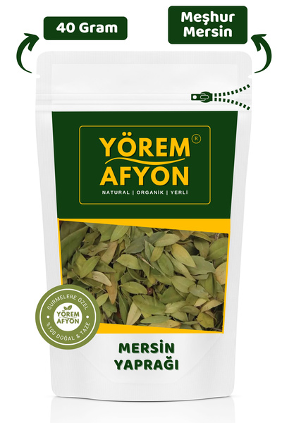 Gülçehre Yörem Afyon Meşhur Mersin Keskin Kokulu Aromatik Mersin Yaprağı, Elduran, Zazak, Murt | 40Gr.