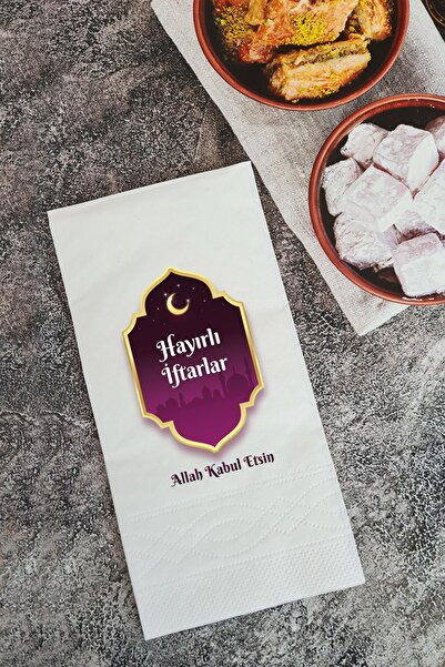 PEKSHOP Happy Iftar Iftar Table Talking Napkin Presentation Napkin