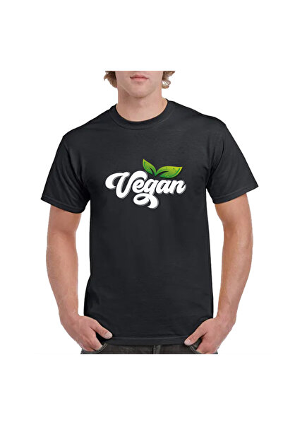 HediyeMania Tricou vegan cu imprimeu Tricou negru pentru bărbați Design cu li...