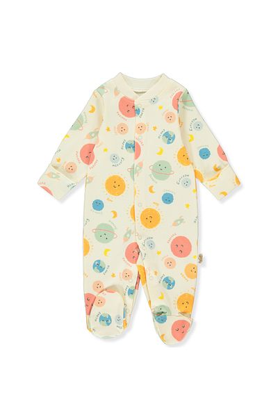 Bebetto ORGANIC INTERLOCK BOOTIES JUMPSUIT (ORGANIC COSMIC SPACE) T 3595