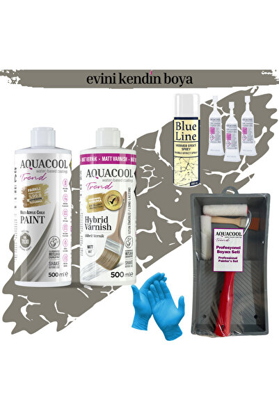 Aquacool Trend Mac Su Bazlı Fayans Boyama Seti Ral 7030 Taş Gri, Mat Vernik