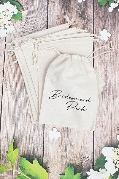 PEKSHOP "bridesmaid Pack" Gelin - Nedime Hediye Kesesi - 10 Adet