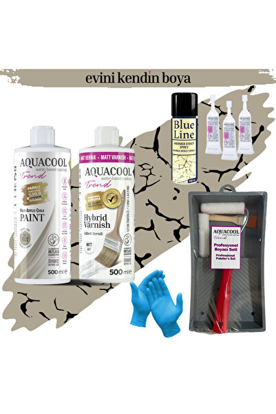 Aquacool Trend Mac Su Bazlı Fayans Boyama Seti Ral 7032 Çakıl Gri, Mat Vernik