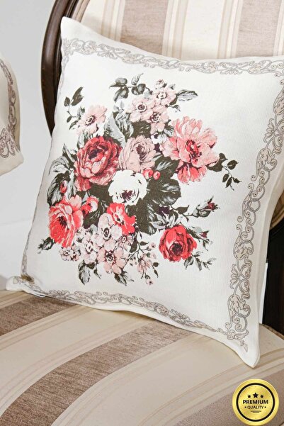 Finezza Κάλυμμα μαξιλαριού ριχτάρι Gardenya με τύπωμα Fabric Cream Floral 45x...