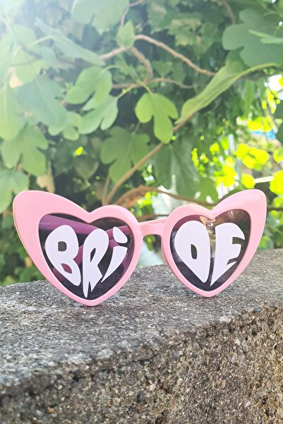 PEKSHOP Bride Written Pink Heart Photo Shoot Accessory Sunglasses
