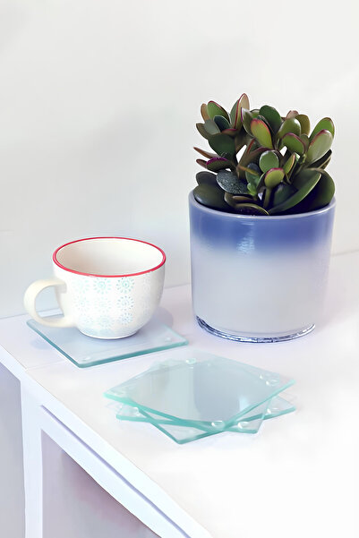 Rosyvien قاعدة أكواب زجاجية، 4 قطع، قاعدة سيليكون شفافة، مقاومة 4 مم، قاعدة أ...