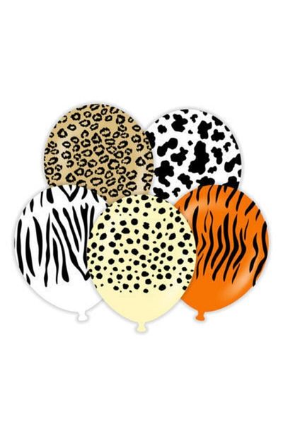 PEKSHOP Safari Themed Printed Balloons 12" Inch Balloon 5 Pieces