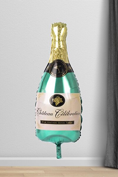 PEKSHOP بالون حفلات على شكل زجاجة شمبانيا باللون الأخضر