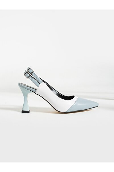 Alemdar Shoes MORIS Baby Blue-White Heeled Women's Shoes