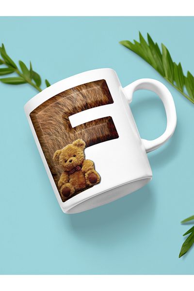 IŞILAY REKLAM كوب على شكل حرف F مع دب