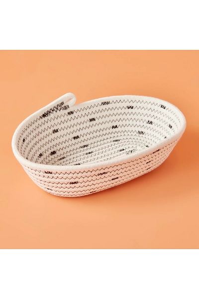 ZM HOME Colorful Spotted Wicker Basket - Jute Knitting Organizer