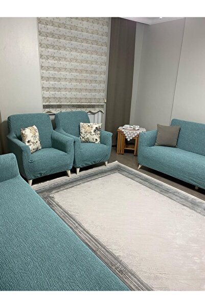 UYUMEV 3311 Model Jacquard Husă elastică pentru canapea și fotoliu - Mentă