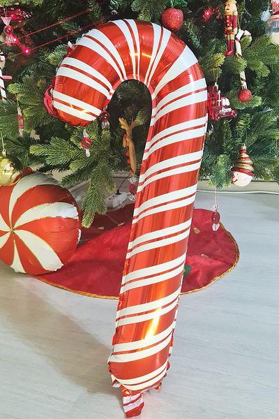 PEKSHOP Candy Cane Large New Year Balloon 80cm