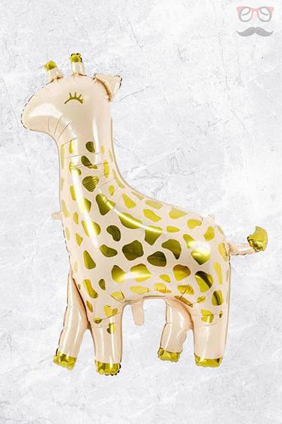 PEKSHOP Giraffe Foil Balloon Large Giraffe Birthday Balloon with Shiny Gold Detail