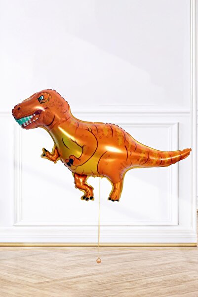 PEKSHOP Turuncu T-rex Dinozor Folyo Balon Trex Dinazor Balon 110cm