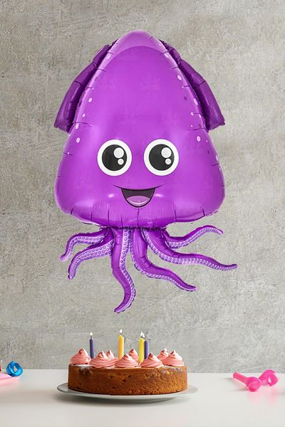 PEKSHOP Purple Octopus Foil Balloon Sea Creatures Smiling Octopus Balloon