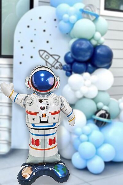 PEKSHOP Ayaklı Astronot Balon Uzay Konsept Doğum Günü Balonu Büyük Astronot 85cm