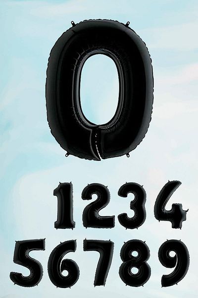 PEKSHOP Black Number Foil Balloon Large Size Black Number Balloons 100cm 40inch