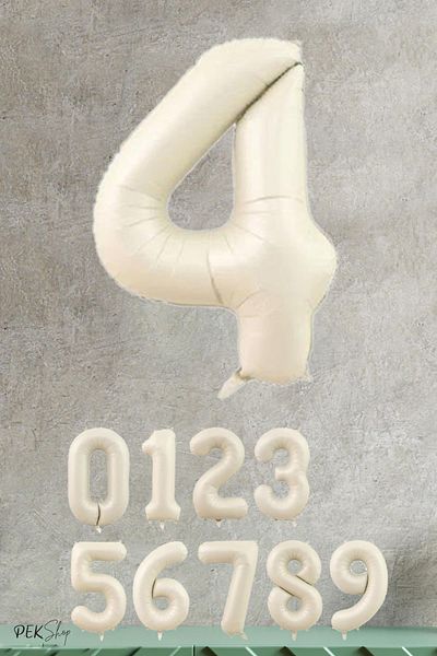 PEKSHOP Cream Color Number Foil Balloon