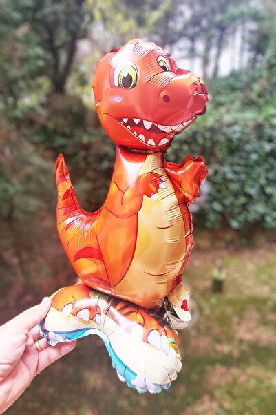 PEKSHOP بالون فويل ديناصور ذو قدمين 2 ديناصور واقف منتصب على الطاولة 45 سم