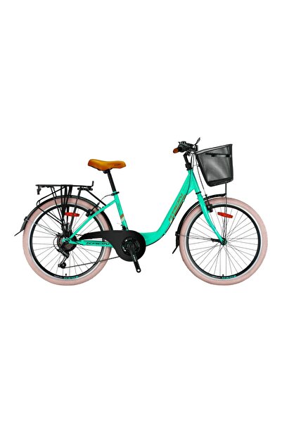 Kron TETRA 3.0 - 24" City Bike - 15' - 21 Vites - V.B. - Mint Yeşili-Kahveren...