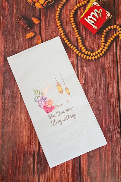 PEKSHOP Iftar Yemeğime Hoşgeldiniz Ramazan Konuşan Peçete Sunum Peçetesi