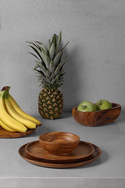 Akasya Home Lia - Acacia 12 Piece Dinnerware Set