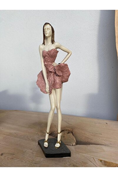 Likya Pembe elbiseli genç kız,dekoratif biblo ,Süs eşyaları