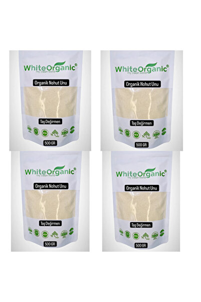 White Organic Organik Nohut Unu 500 Gr 4 Adet Taş Değirmen Organic Chickpea F...