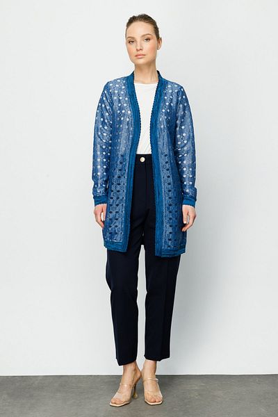 Ekol Cardigan lung Indigo - Zece găuri