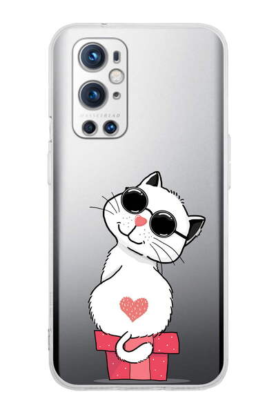 PrintiFy Oneplus 9 Pro Uyumlu Kamera Korumalı Coolcat Tasarımlı Şeffaf Siliko...