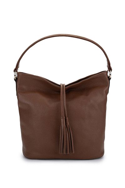 Tamer Tanca Women's Genuine Leather Tan Shoulder Bag